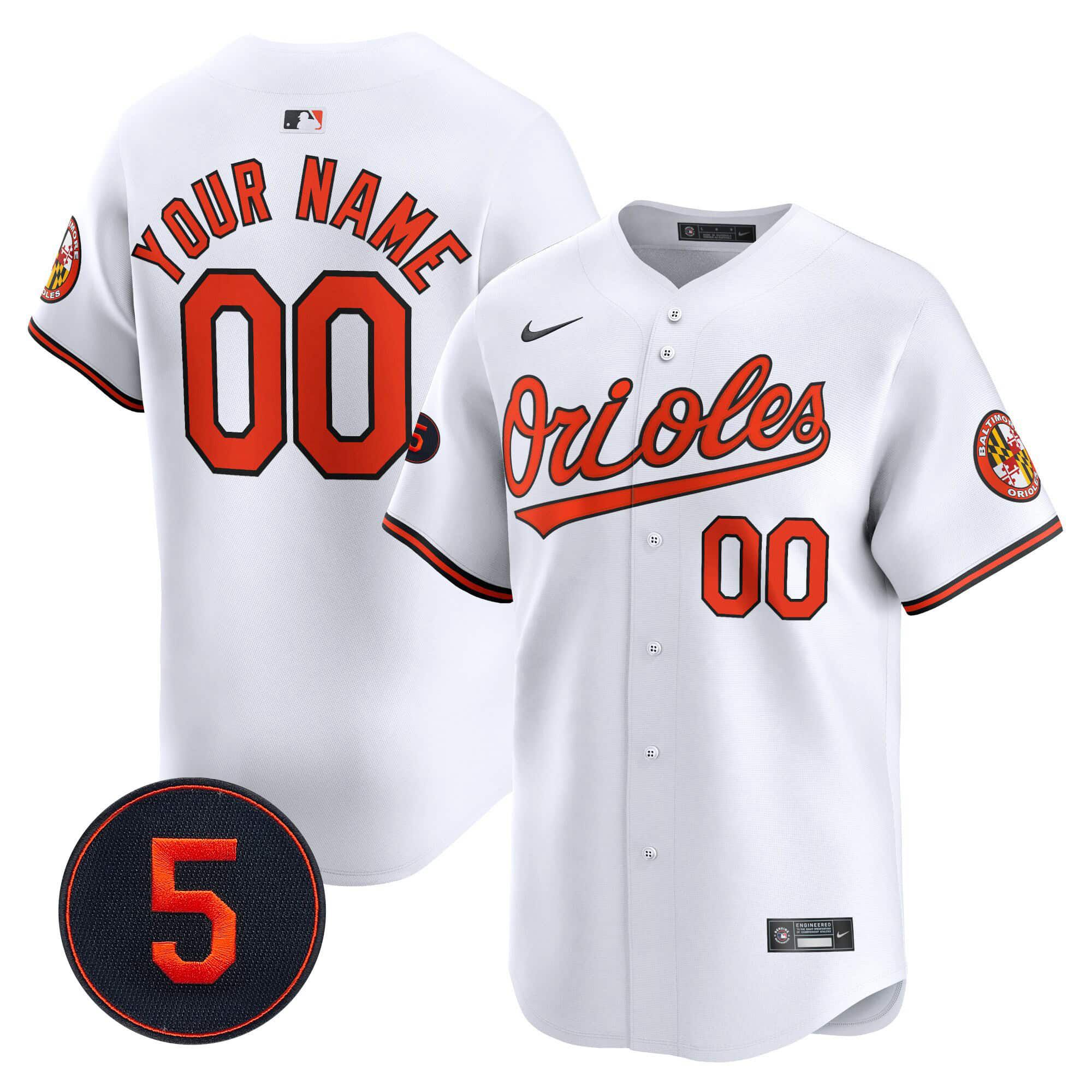 Men Baltimore Orioles White 2024 Nike Robinson Patch Vapor Premier Limited Custom MLB Jersey style 1